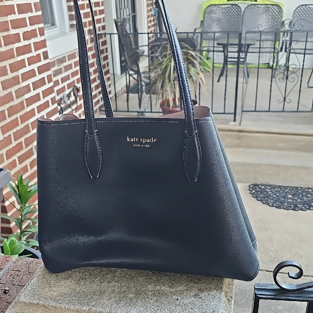 Kate Spade Blue Tote Bag Structured Design